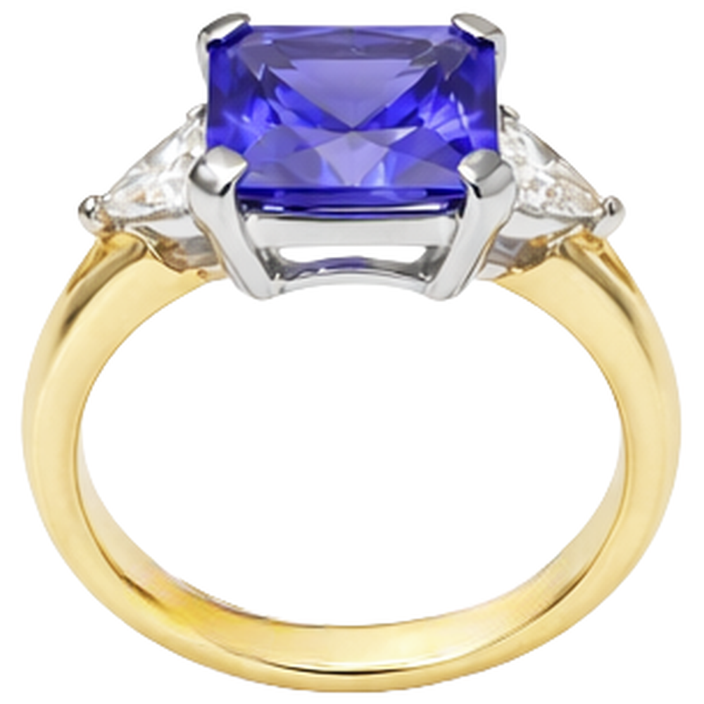 echter trillion tansanit 3.50Karat ring Profilansicht