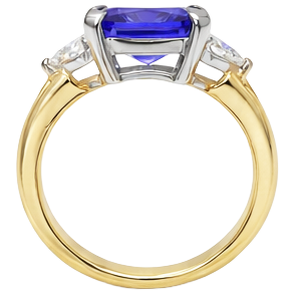 echter trillion tansanit 3.50Karat ring mit Diamantbesatz