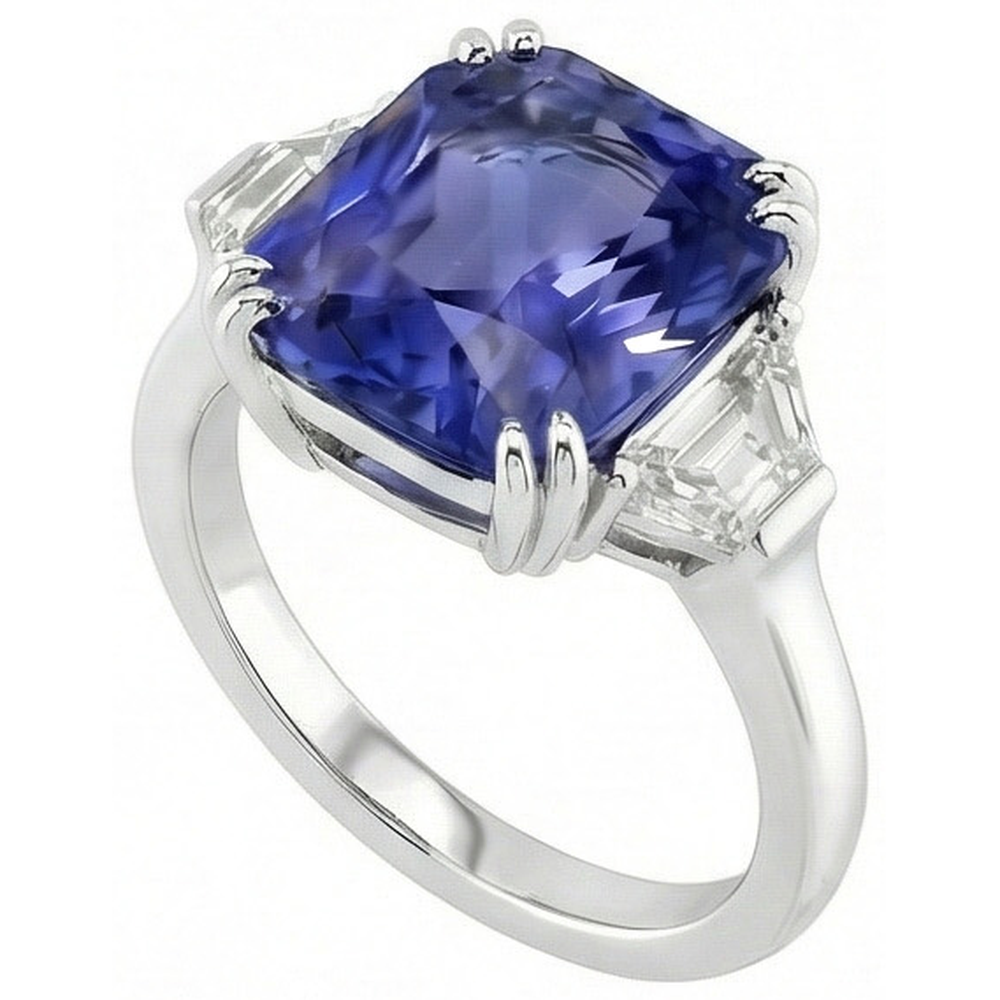 echter princess diamant 4Karat ring Seitenansicht
