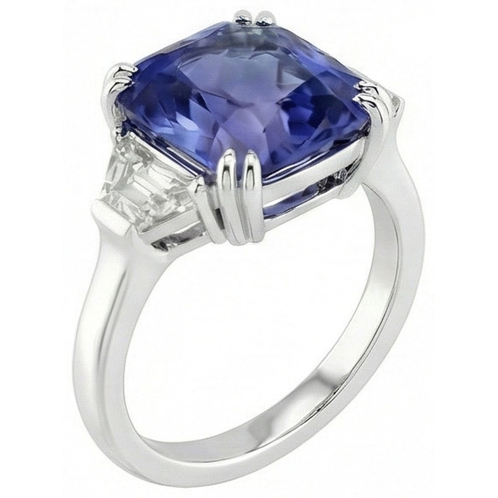 echter princess diamant 4Karat ring Draufsicht