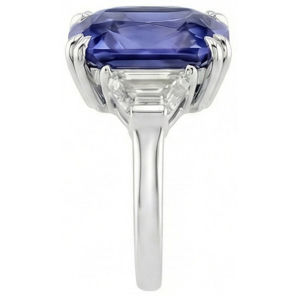 echter princess diamant 4Karat ring Profilansicht
