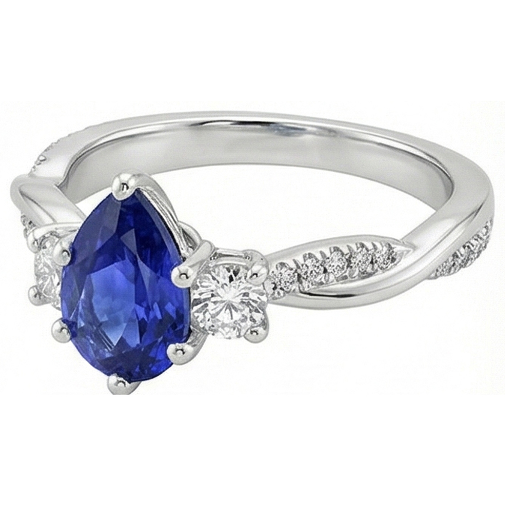 echter round diamant 6Karat ring Draufsicht