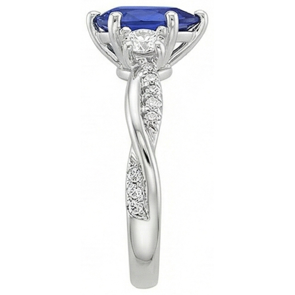 echter round diamant 6Karat ring Profilansicht