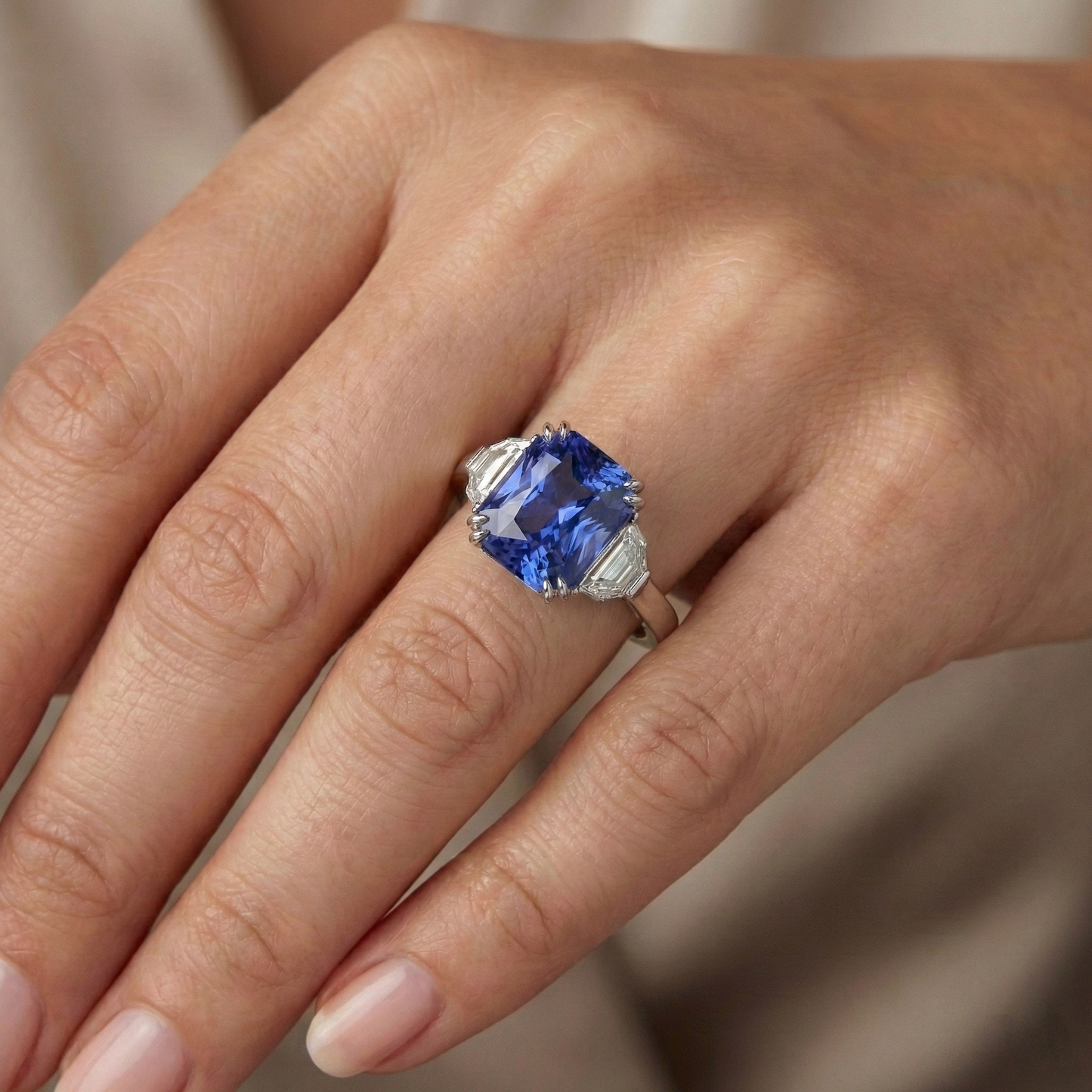 echter princess diamant 4Karat ring mit Diamantbesatz