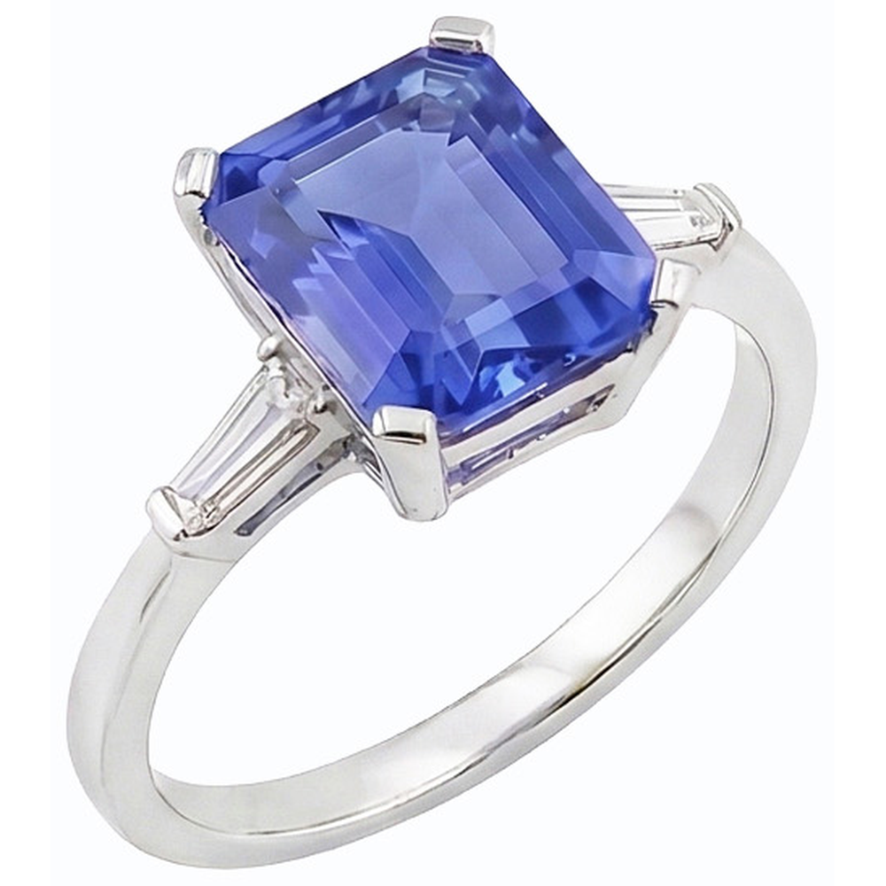 echter baguette diamant 2.25Karat ring Vorderansicht