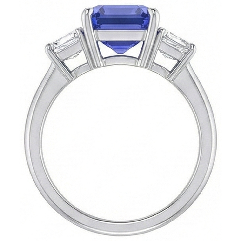 echter round diamant 3Karat ring Profilansicht