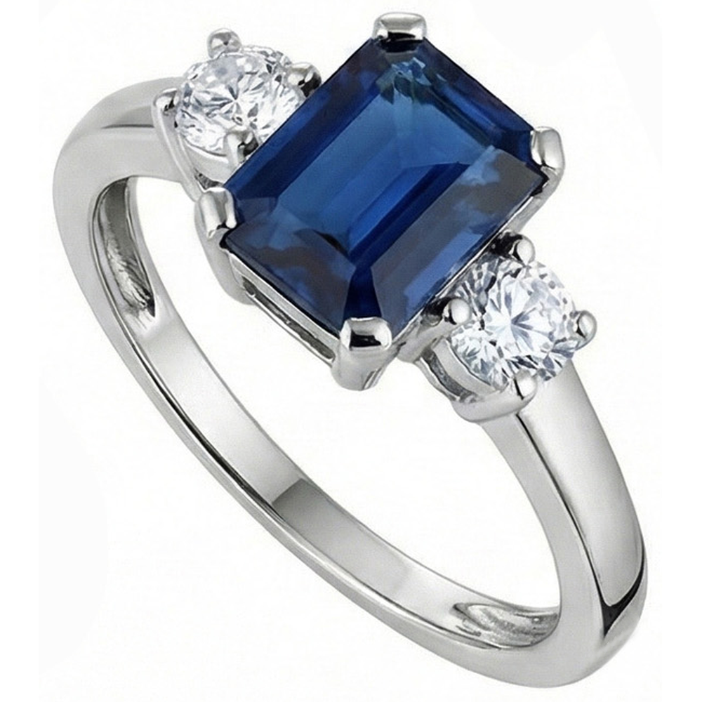 echter round saphir 2.50Karat ring Seitenansicht