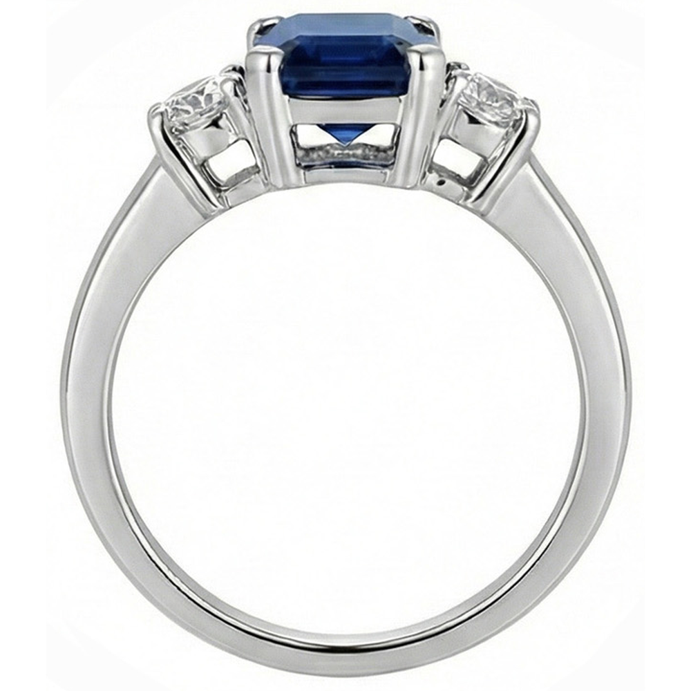 echter round saphir 2.50Karat ring Profilansicht