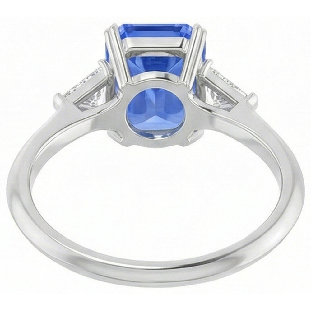 echter radiant diamant 2.75Karat ring Profilansicht