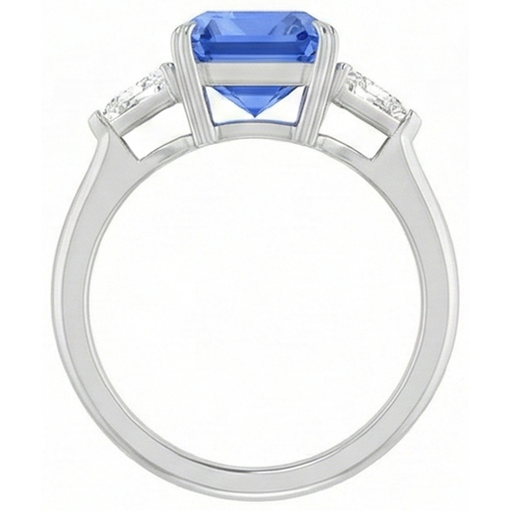 echter radiant diamant 2.75Karat ring Draufsicht