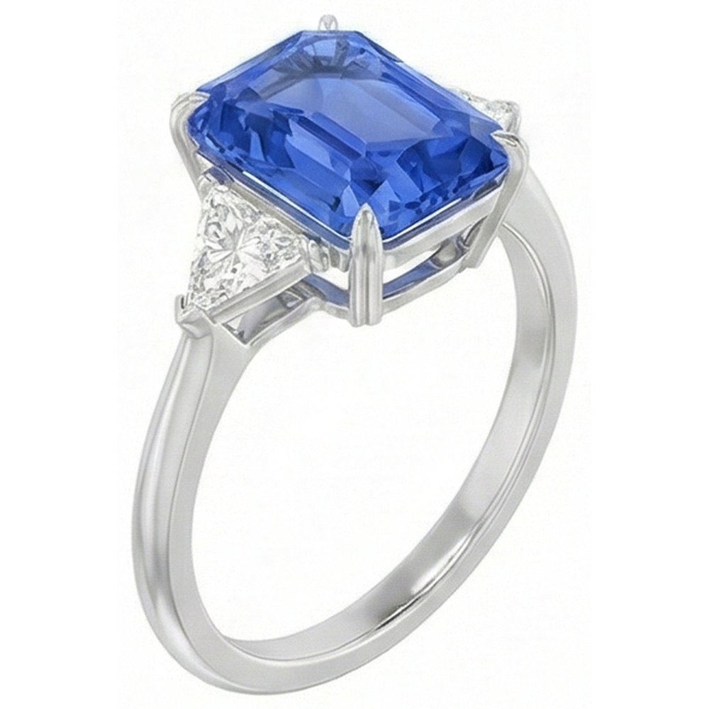 echter radiant diamant 2.75Karat ring Vorderansicht