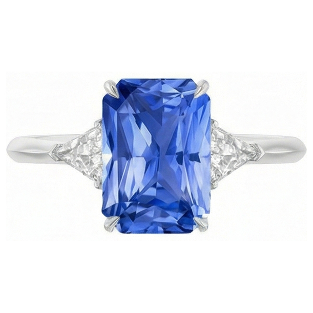 echter radiant diamant 2.75Karat ring Seitenansicht