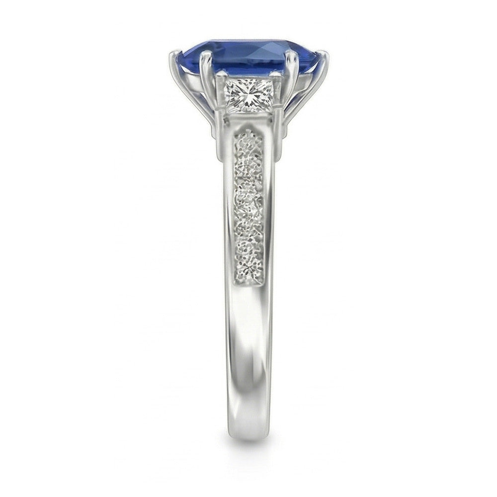 echter round diamant 3.50Karat ring Profilansicht