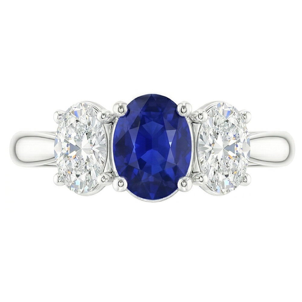 echter oval diamant 2.50Karat ring Seitenansicht
