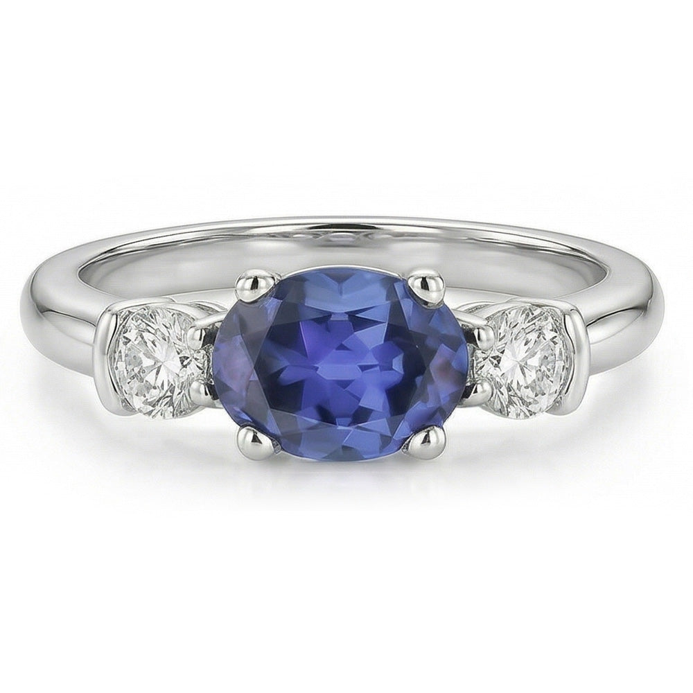 echter oval diamant 5Karat ring Seitenansicht