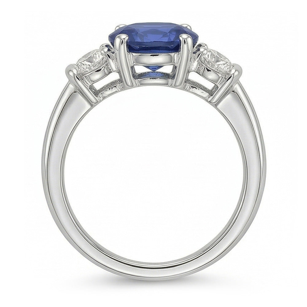 echter oval diamant 5Karat ring Profilansicht