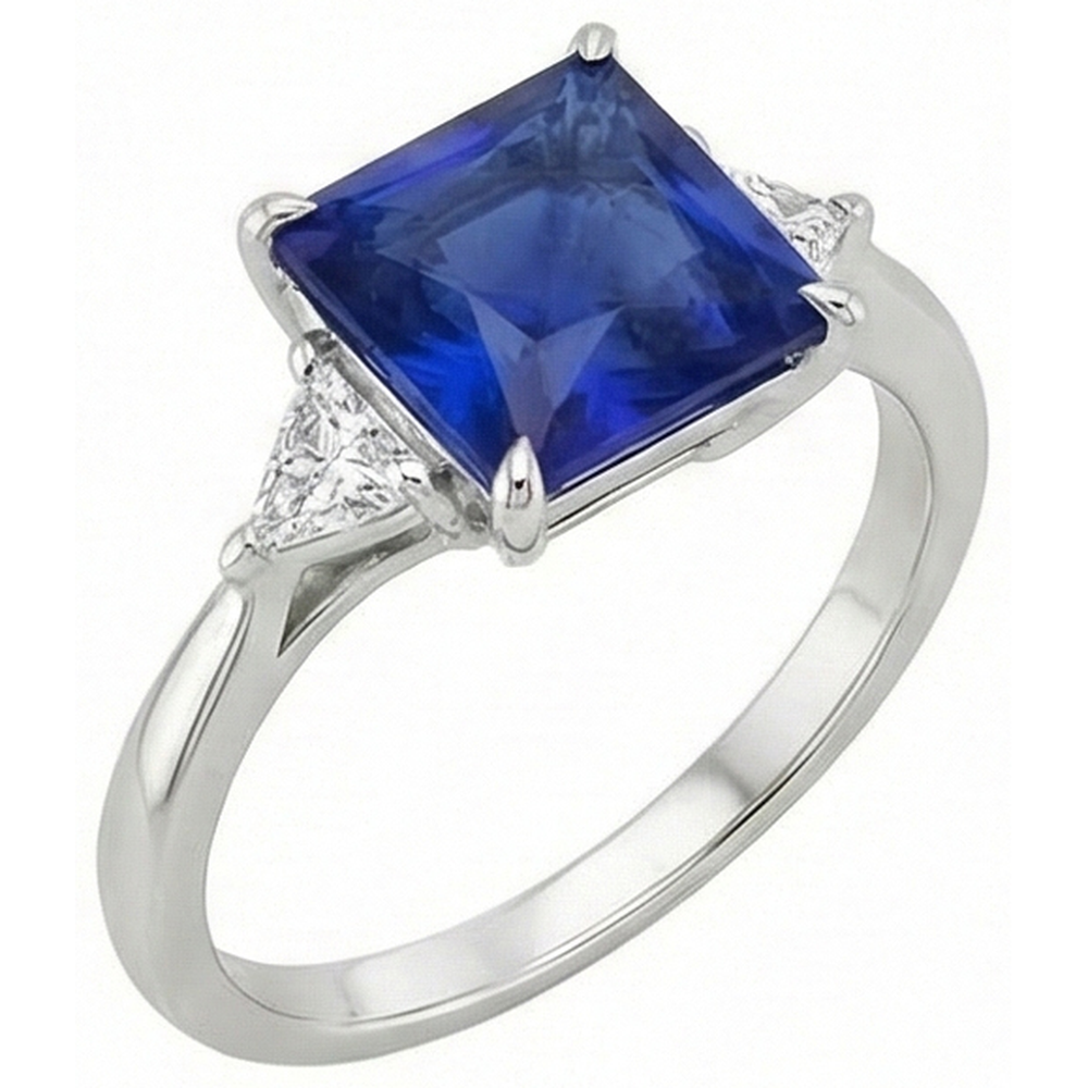 echter trillion diamant 5.50Karat ring Seitenansicht