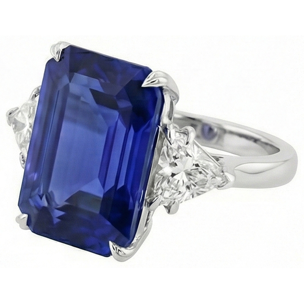 echter trillion diamant 4.50Karat ring Detailansicht