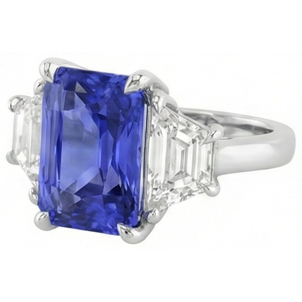 echter radiant diamant 3.50Karat ring Detailansicht