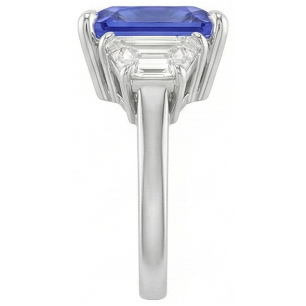 echter radiant diamant 3.50Karat ring Profilansicht