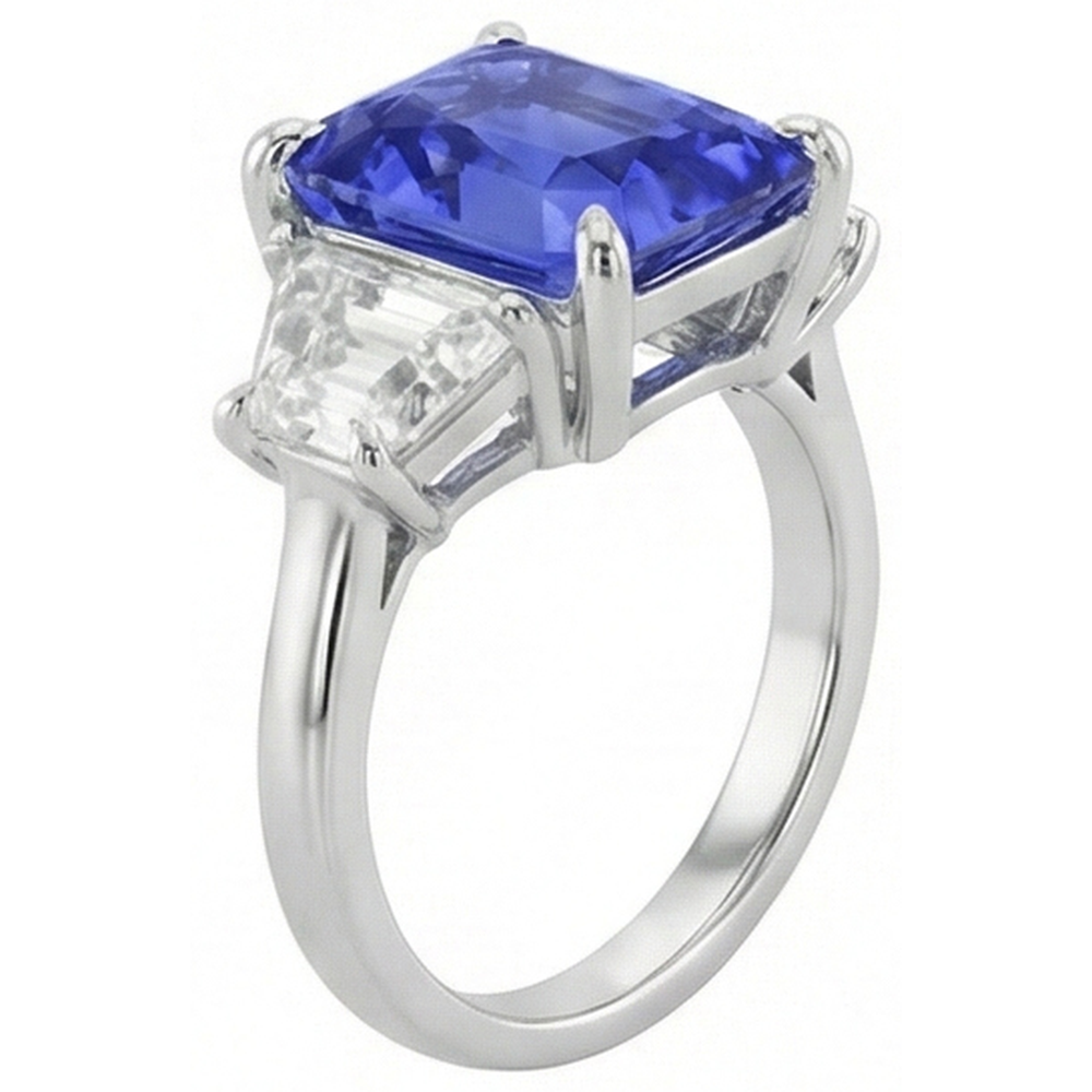 echter radiant diamant 3.50Karat ring Draufsicht