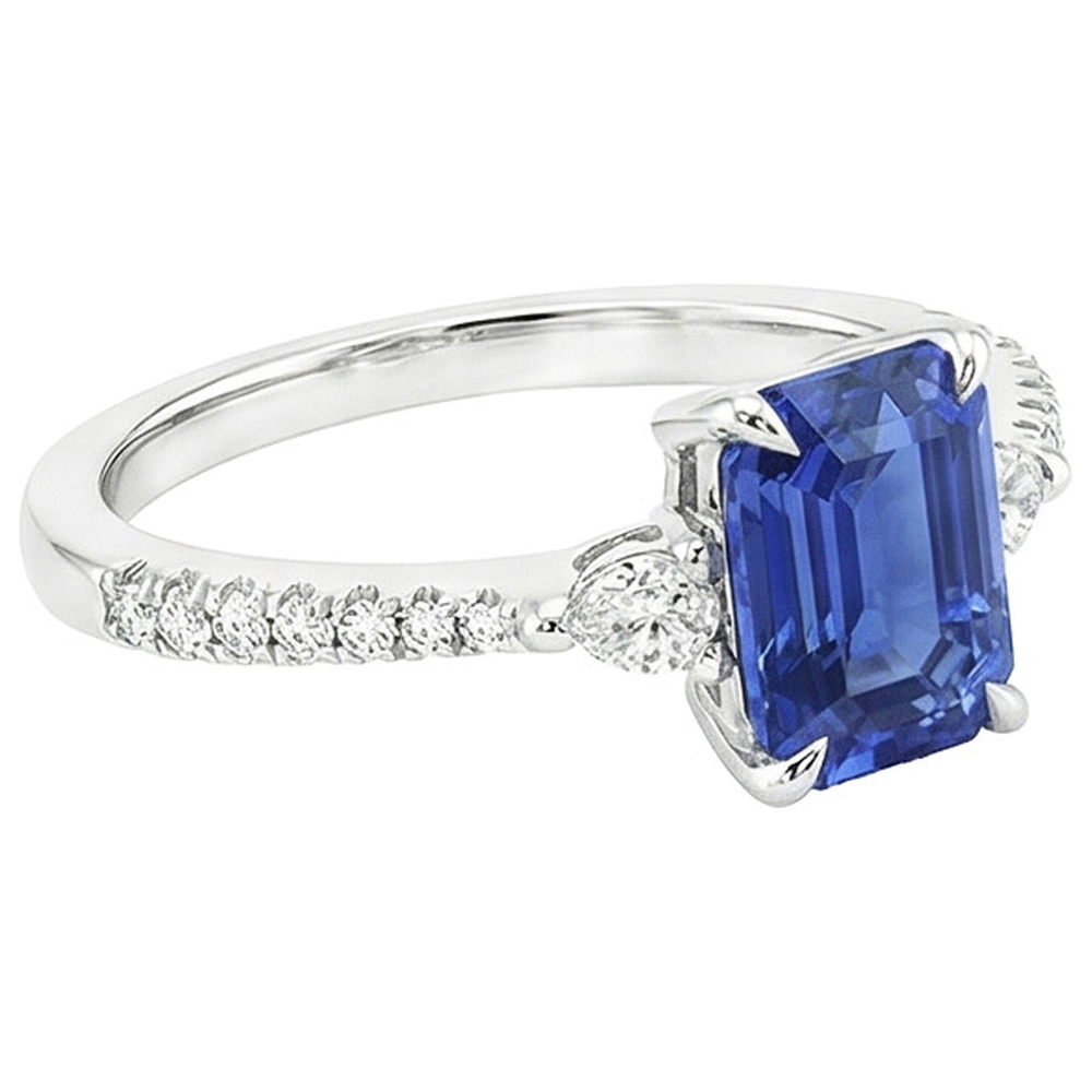echter round diamant 4.50Karat ring Profilansicht