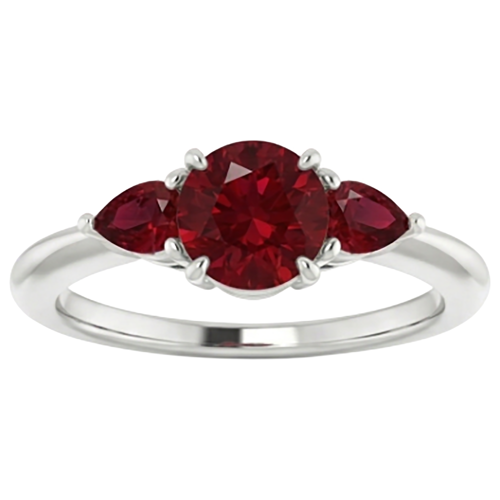 echter round rubin 1.50Karat ring Vorderansicht