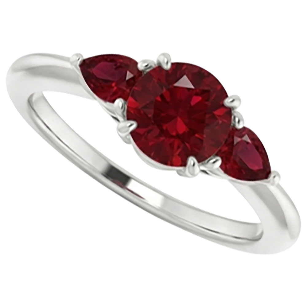 echter round rubin 1.50Karat ring Seitenansicht