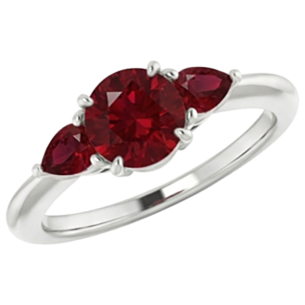 echter round rubin 1.50Karat ring Draufsicht