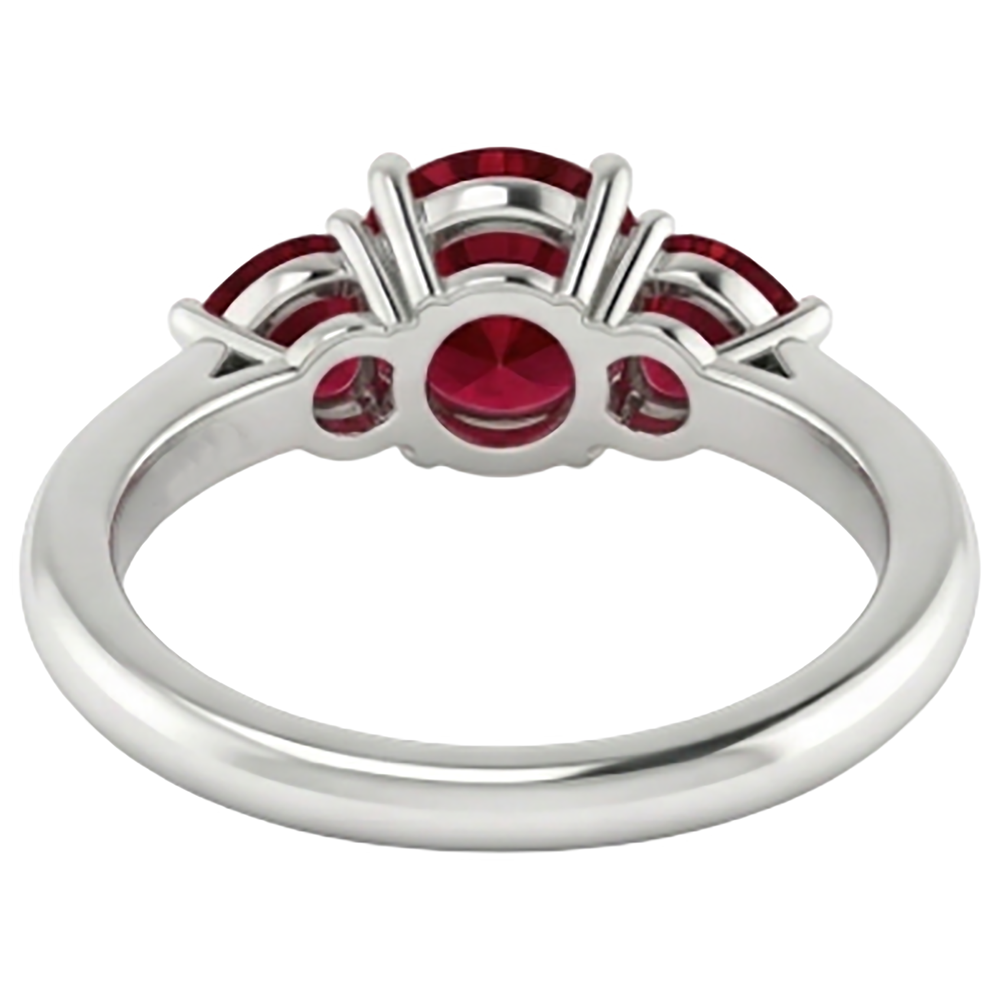 echter round rubin 1.50Karat ring auf Weiß