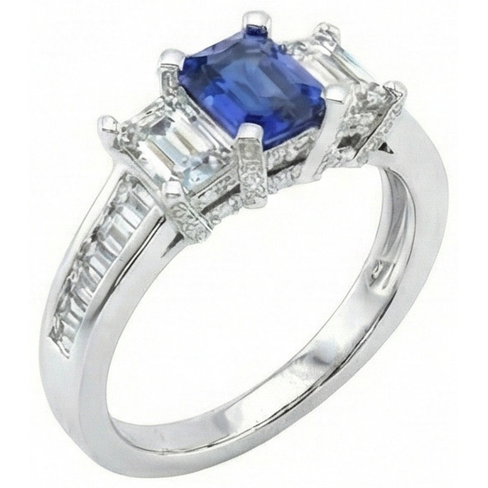 echter baguette diamant 3Karat ring Seitenansicht