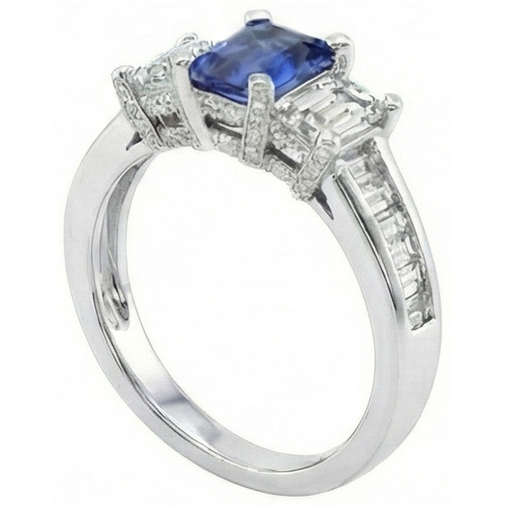 echter baguette diamant 3Karat ring Detailansicht