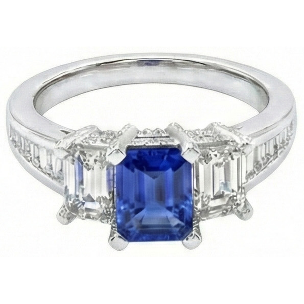 echter baguette diamant 3Karat ring Vorderansicht