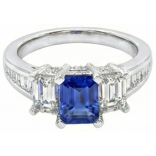 echter baguette diamant 3Karat ring Vorderansicht