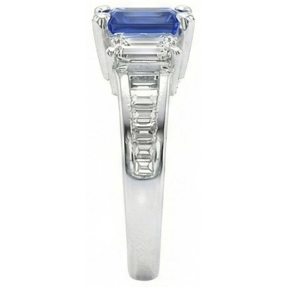 echter baguette diamant 3Karat ring Draufsicht