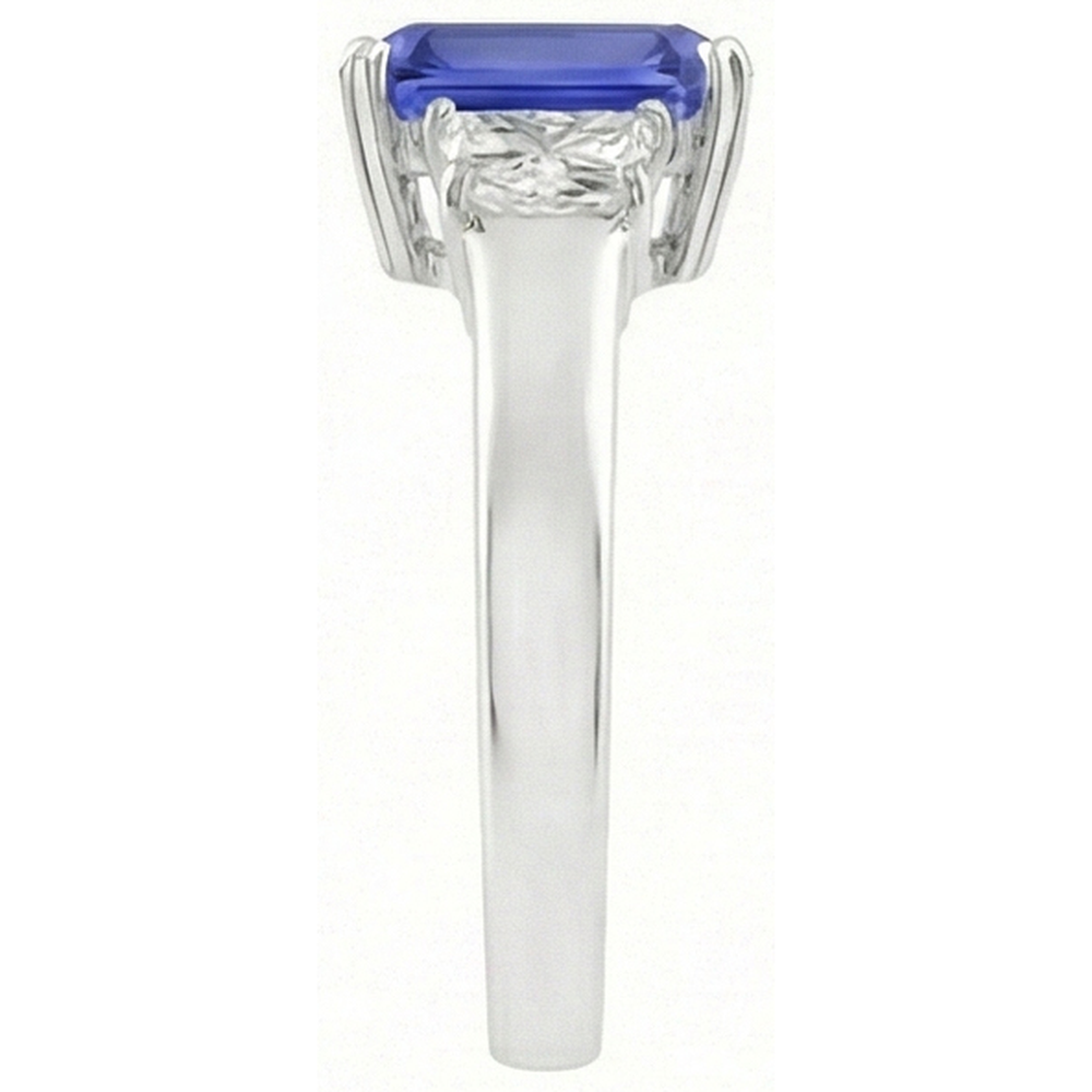 3 Steine Smaragd Saphir Ring & Strahlender Natürlicher Diamant ( nicht im Labor gezüchtet ) Schmuck 2,75 Karat