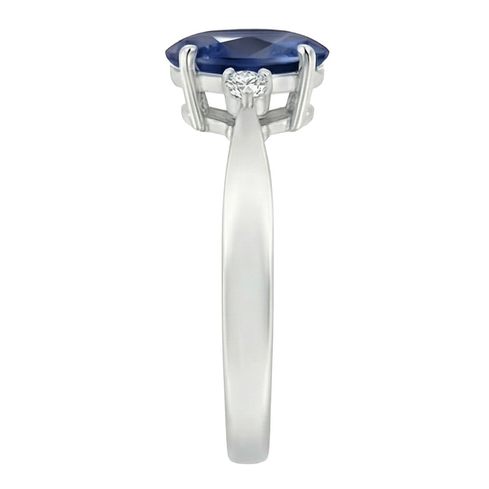 echter oval diamant 3.20Karat ring Draufsicht