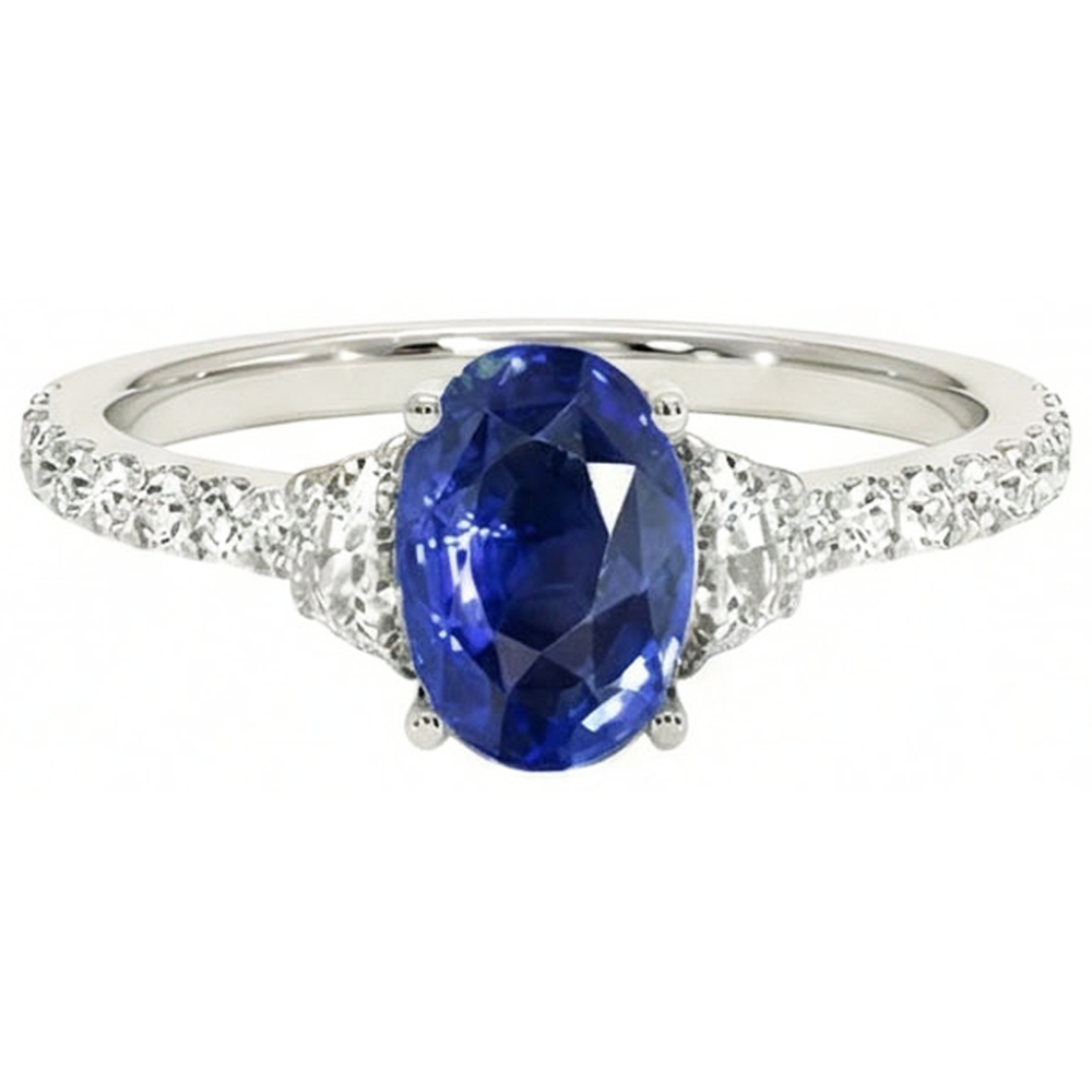 echter oval diamant 6.75Karat ring Vorderansicht