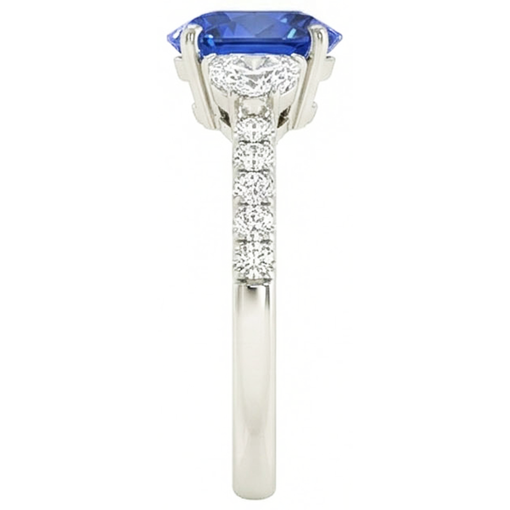 echter oval diamant 6.75Karat ring Detailansicht