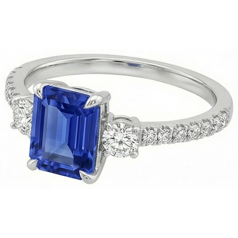 echter round diamant 4.25Karat ring Seitenansicht