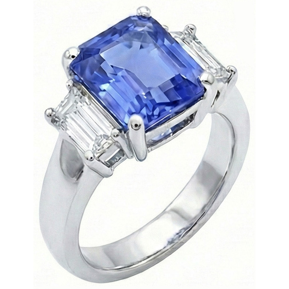 echter baguette diamant 2Karat ring Seitenansicht