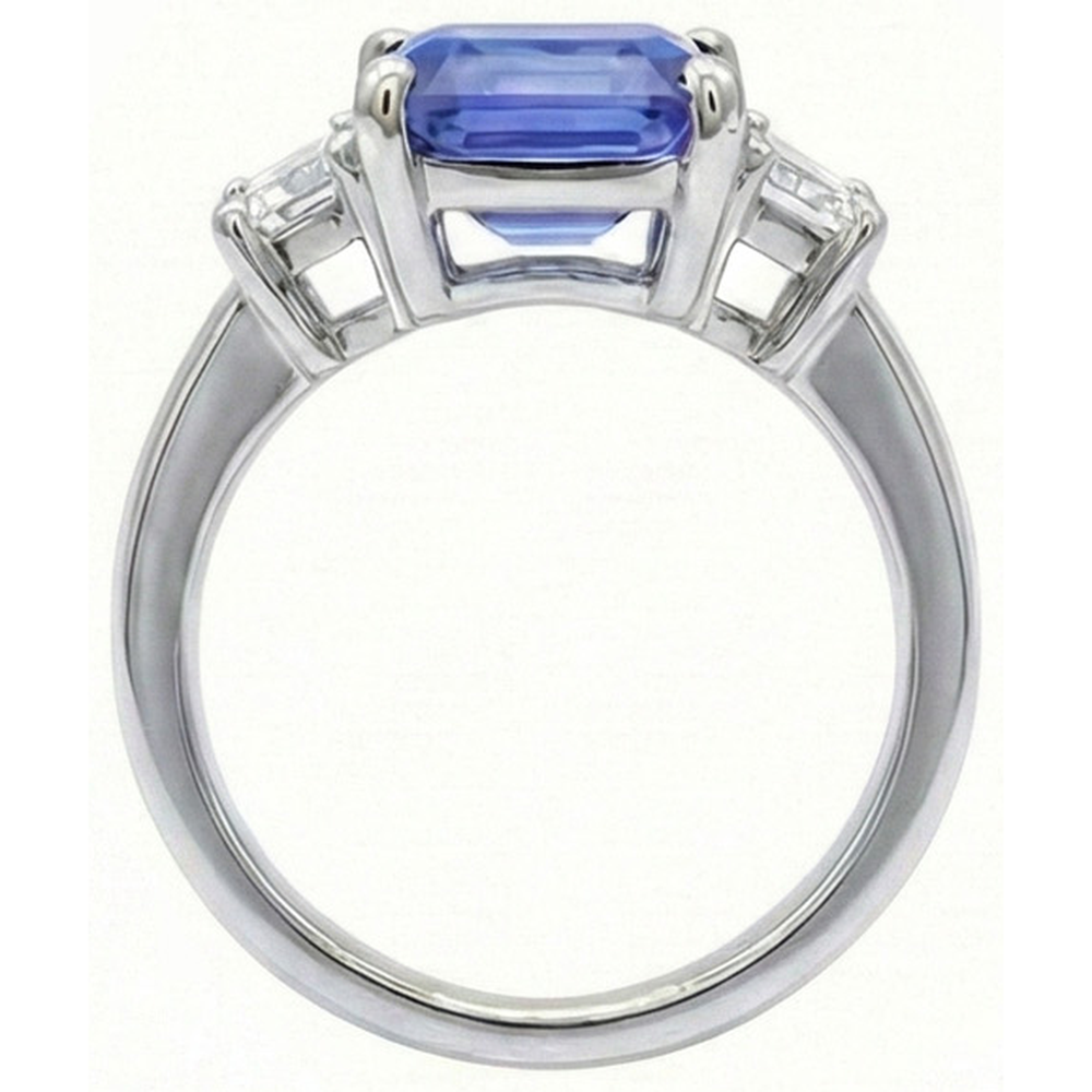 echter baguette diamant 2Karat ring Profilansicht