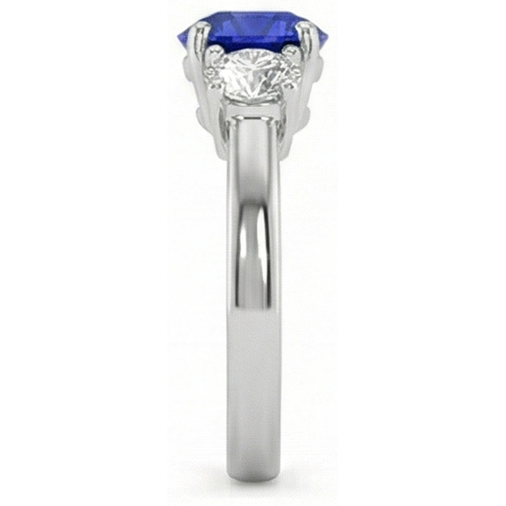 echter round saphir 4Karat ring Draufsicht