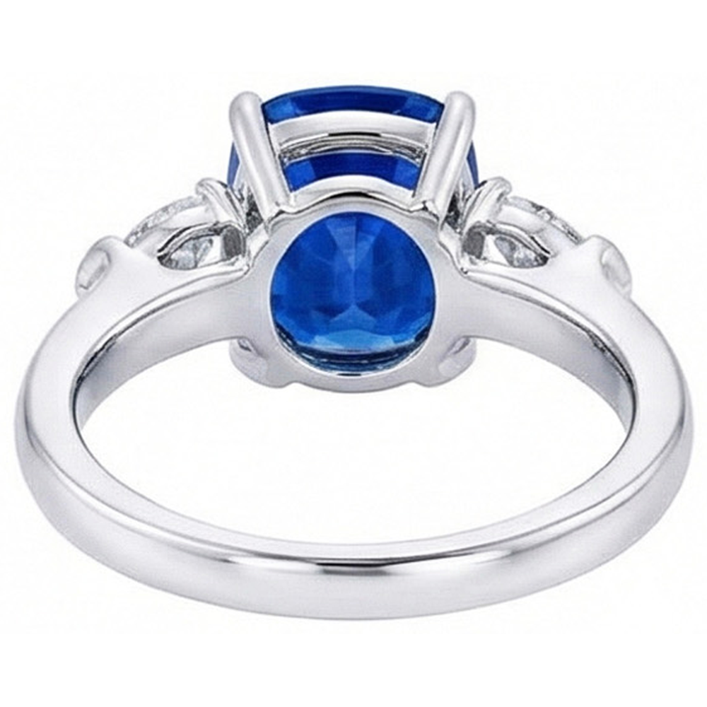 echter cushion diamant 3.25Karat ring Profilansicht