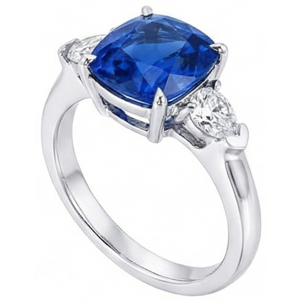 echter cushion diamant 3.25Karat ring Detailansicht