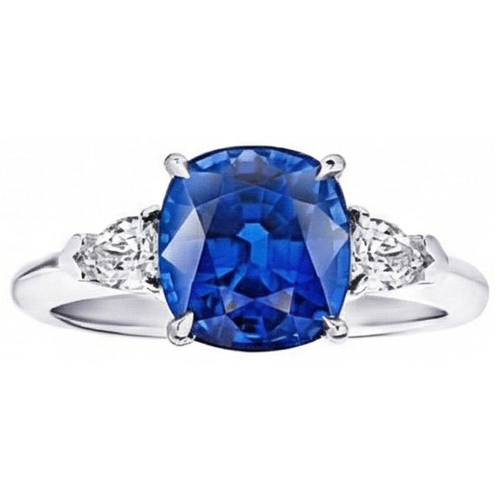 echter cushion diamant 3.25Karat ring Seitenansicht