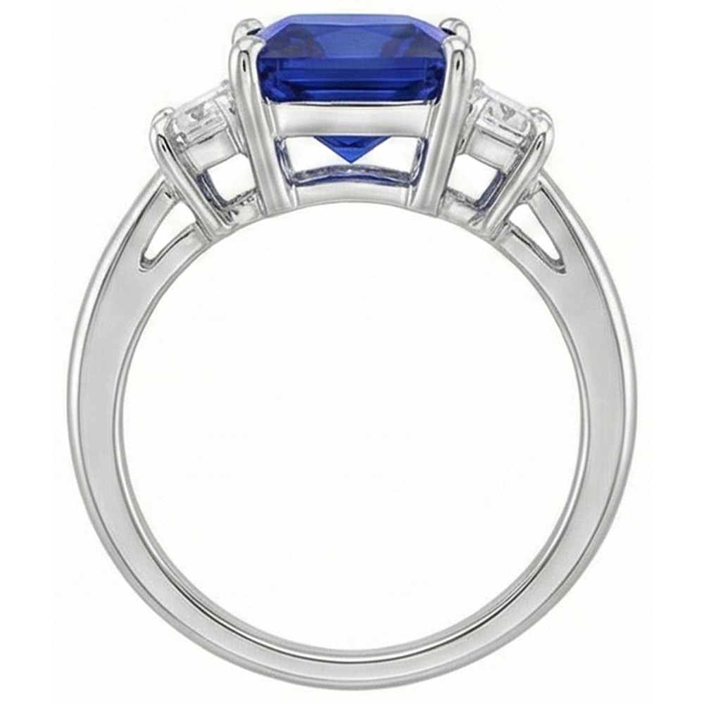 echter princess diamant 4Karat ring auf Weiß
