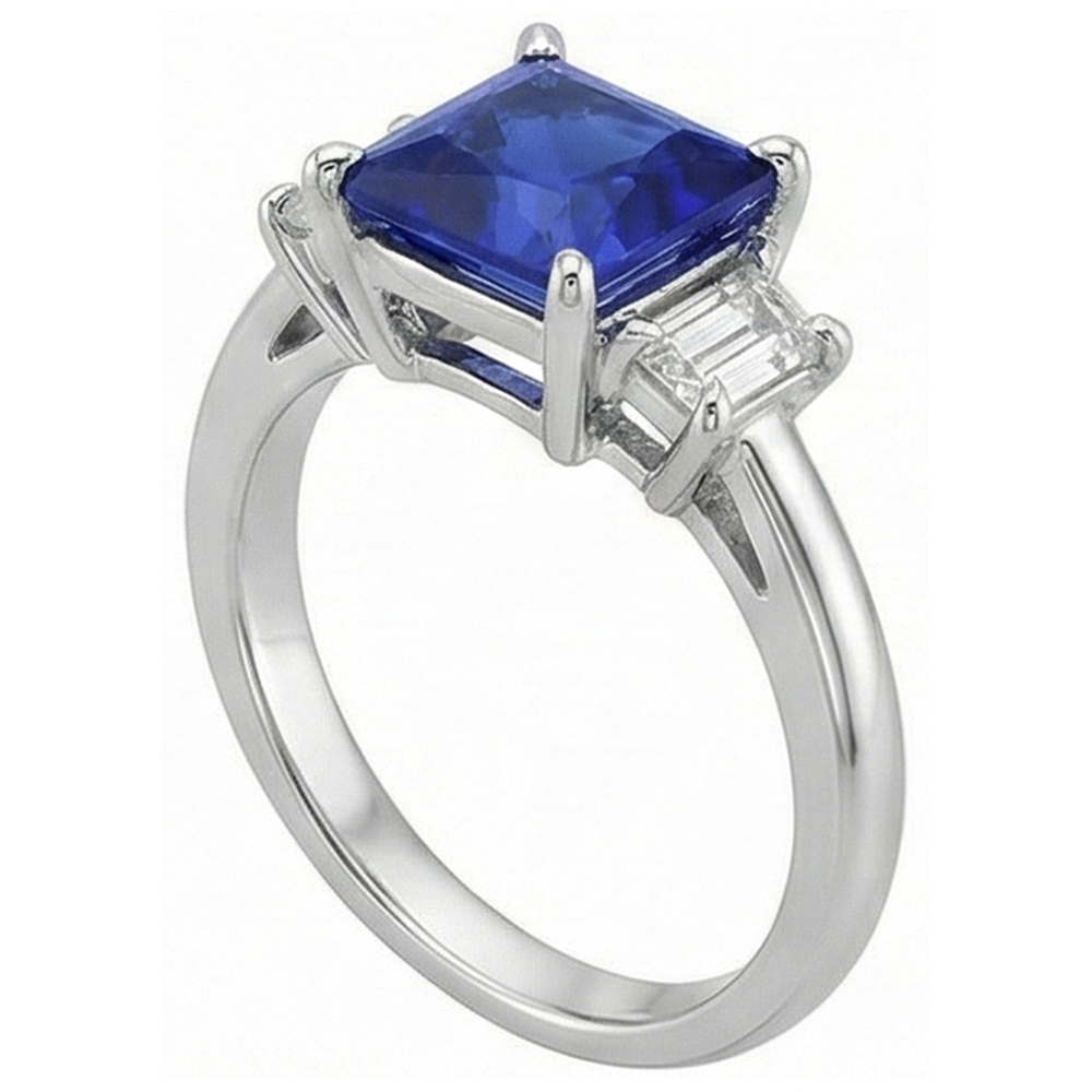 echter princess diamant 4Karat ring Draufsicht