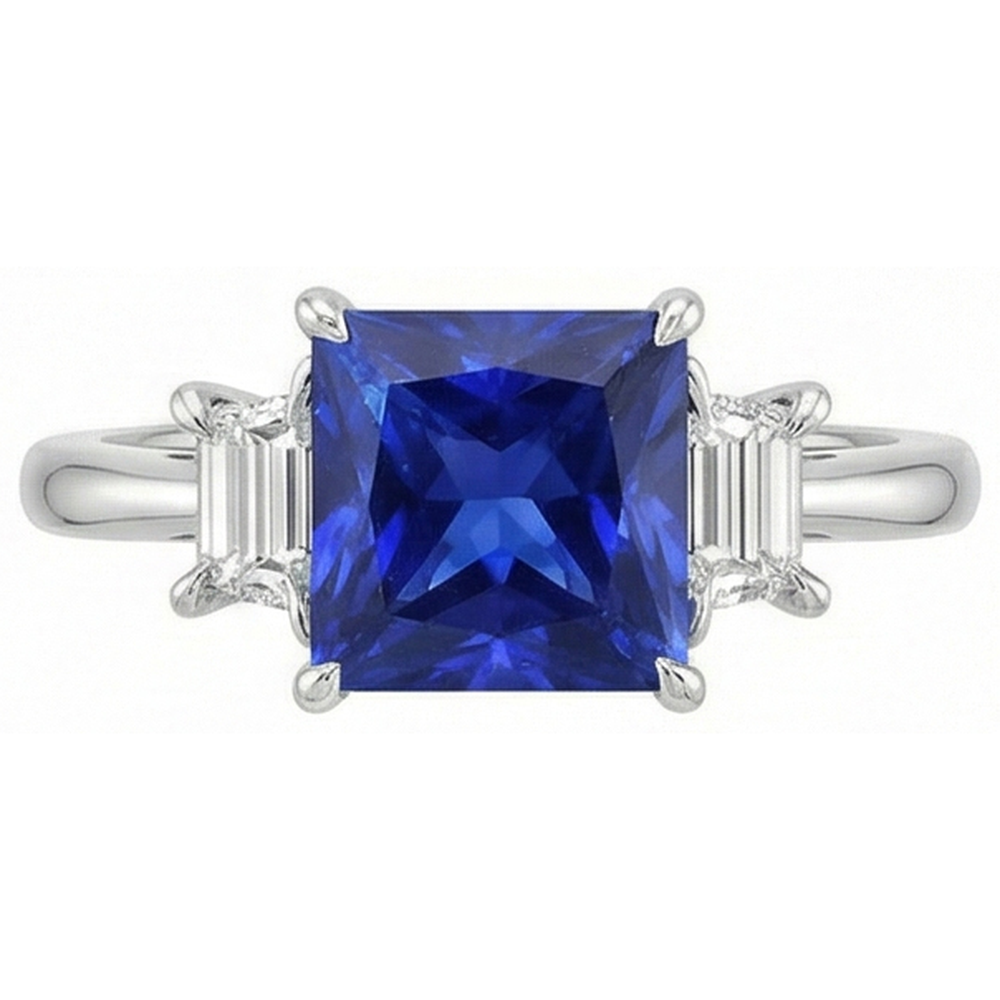 echter princess diamant 4Karat ring Detailansicht