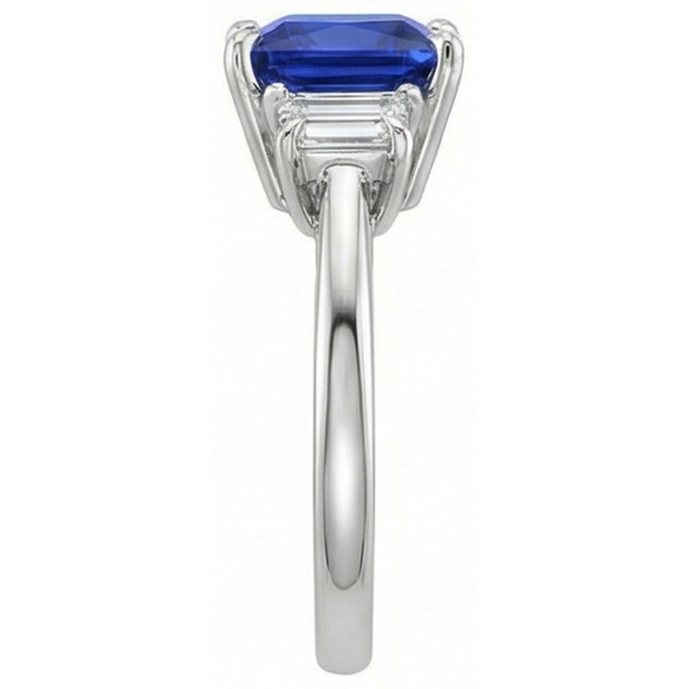 echter princess diamant 4Karat ring Profilansicht